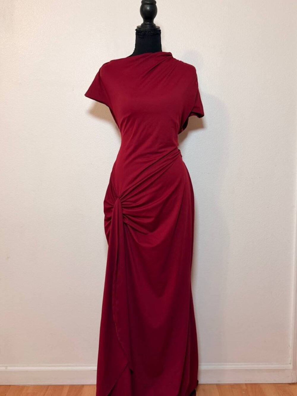 Red Ruched Bodycon Homecoming Dress Grecian One Shoulder Formal Prom Gown